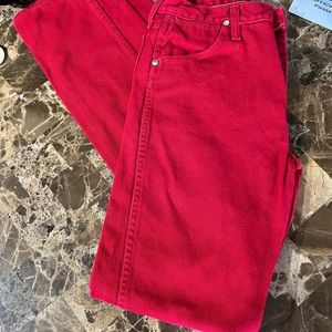 Red vintage Wranglers cowboy cut size 2x36